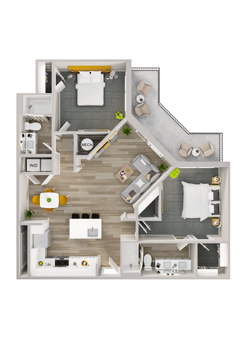 Lenox Bayside 3D Floor Plan B4 ALT